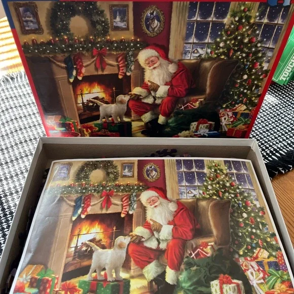 White Mountain Festive Santa and Puppy Puzzle - Picture 2 of 5